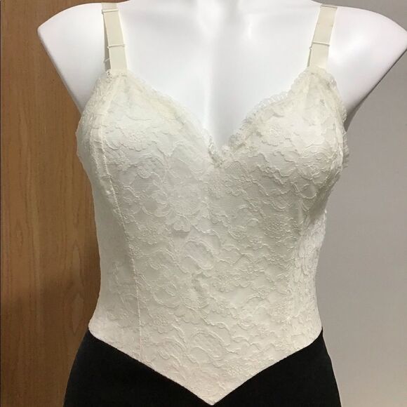 Vanity Fair Vintage Slip Dress White And Black Full Slip Dress Size Small 34 - Picture 7 of 14